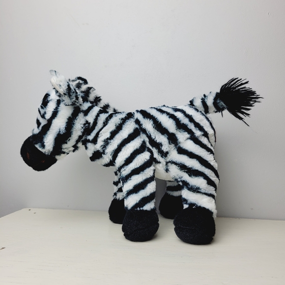 Adventure Planet Zebra Stuffed Zoo Animal Plush Black White Striped 10" Soft - Picture 12 of 15